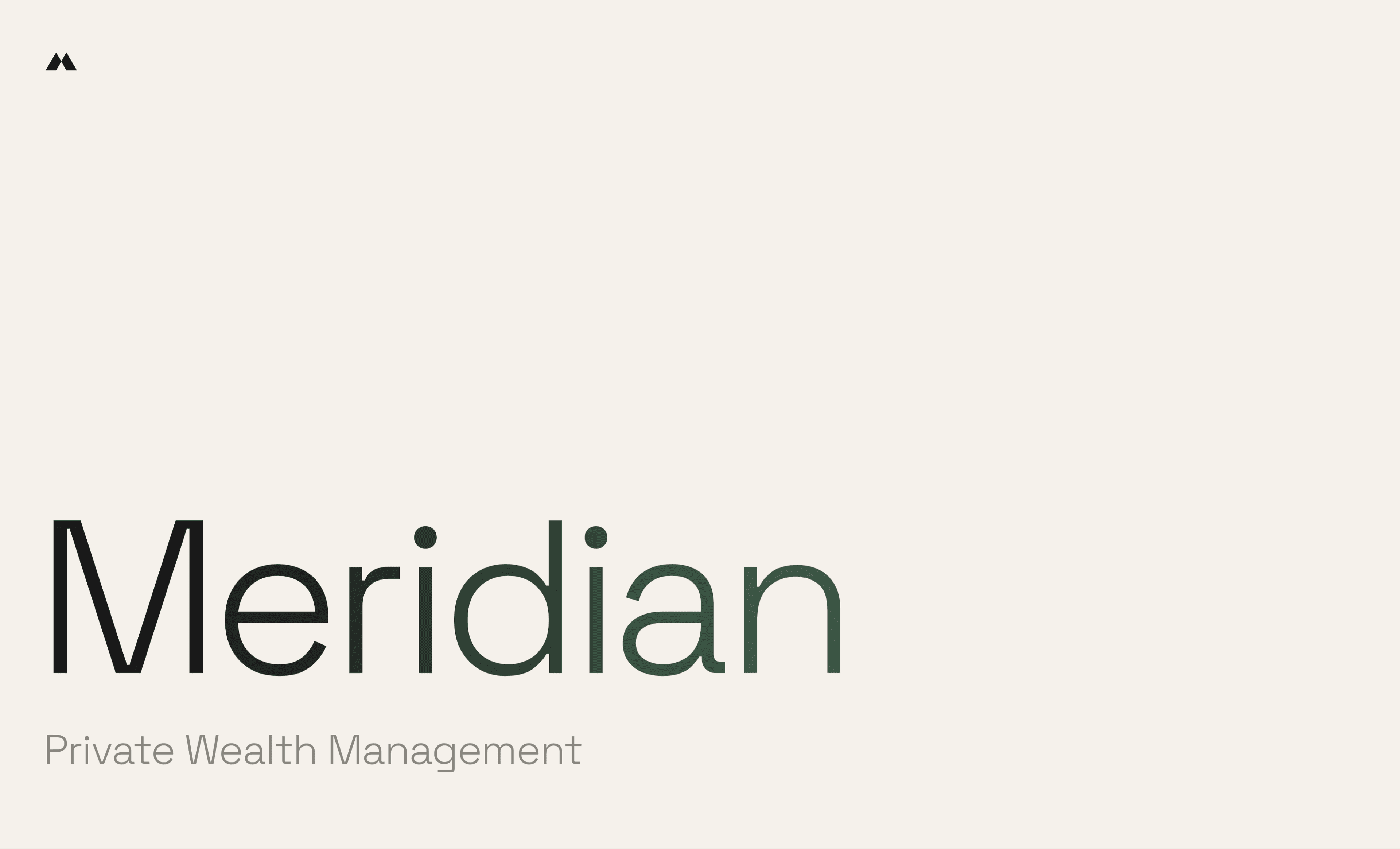 Meridian Private Wealth Management brand identity and typography